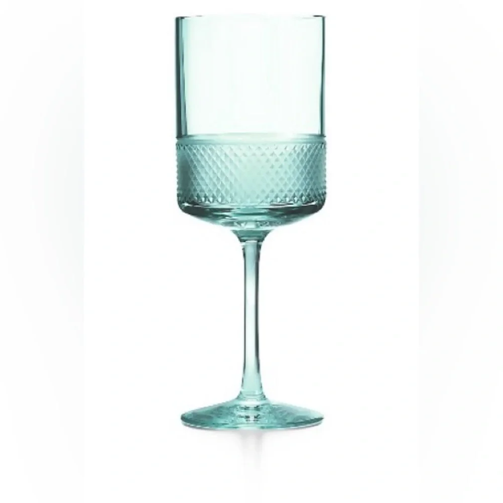 ONE RARE New Blue Diamond Point WINE Glass, NOT FLUTE